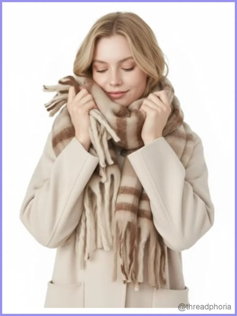 Women's Long Plaid Scarf Blanket Shawl Wrap Soft Winter Warm Pashmina